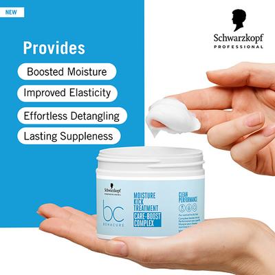 Schwarzkopf Professional Bonacure Moisture Kick Treatment with Glycerol,with Vegan Keratin 500 ml - Hair Masks & Packs