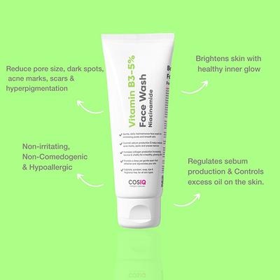 Cos-IQ Vitamin B3-5% Niacinamide Face Wash for all Skin Type 100 ml - Face Wash & Cleansers