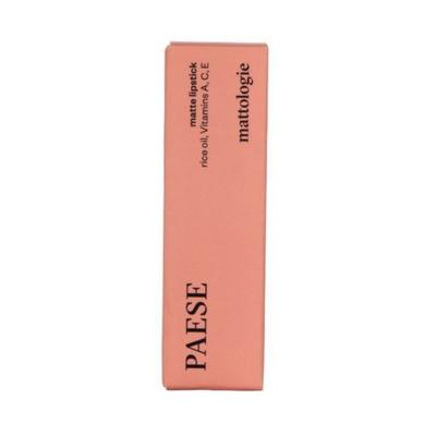 Paese Cosmetics Matte Lipstick Rice Oil, Vitamins C,E Mattologie 112 Vintage Red 4.3gm - Lipsticks