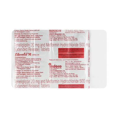 Zilenta M 20/500mg Tablet 10'S - Diabetes-Ant