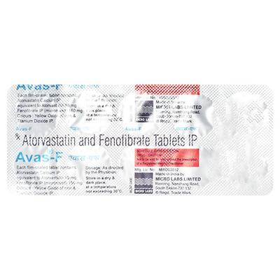 AVAS F 10 Tablet 10's - High Cholesterol-Dys