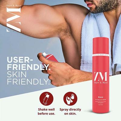 Zayn & Myza Bravo No Alcohol Body Spray For Men 150 ml - Men Deodorants/Roll-Ons
