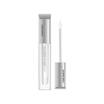 Love Earth Liquid Lip Gloss Midnight Runner for Soft & Dewy Lips Enriched with Vitamin E & Almond Oil, Shiner for Moisturizing Lips (Transparent) 3 ml - Lip Glosses