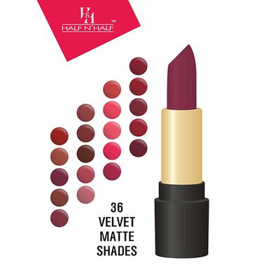 Half N Half Velvet Matte Texture Lipstick My Colour, Berry - Punch 3.8 gm - Lipsticks