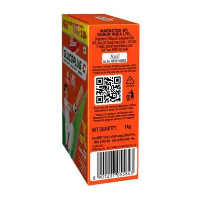 Dabur Glucoplus-C Instant Energy With Juicy - Orange Flavour 1 Kg + Free Luxor Art Kit Worth Rs 110 - Energy Drinks