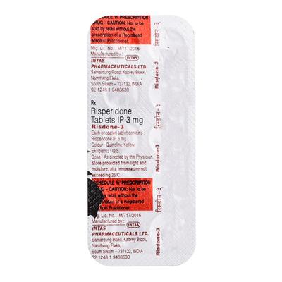 Risdone 3mg Tablet 10'S - Schizophrenia-Aps