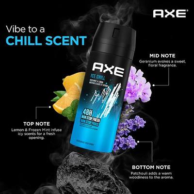 Axe Ice Chill Deodorant Body Spray for Men, 48H Odour Protection 150 ml - Men Deodorants/Roll-Ons