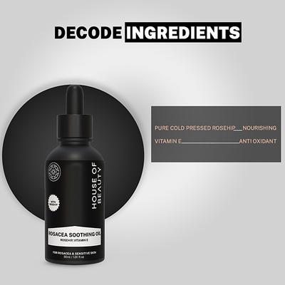 House of Beauty Rosacea Oil-Itchy Inflamed Skin Gives Deep Soothing with Rosehip & Vit-E 30ml - Face Oils