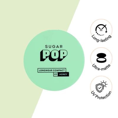 SUGAR POP Longwear Compact - 03 Honey 9 gm - Compact Powder