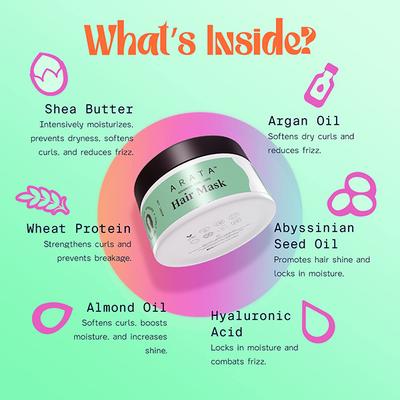 Arata Advanced Curl Care Hair Mask For Intensive Moisture & Strength Control 100 gm - Hair Masks & Packs