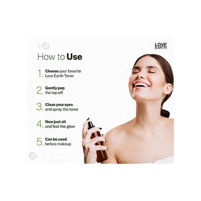 Love Earth Green Tea Toner with Richness Of Green Tea And Essential Oil for Hydrating 100 ml - Face Mists