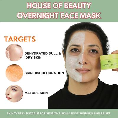 House of Beauty Overnight Face Mask-Pigmented Skin & Discoloration with Papaya Enzymes 100ml - Face Mask