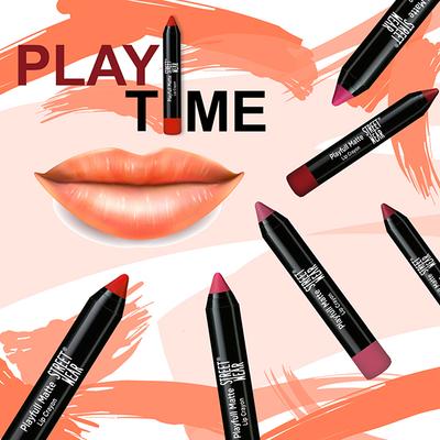 Street Wear Playfull Matte Lip Crayon - Dude Red 2.9 gm - Lip Crayons
