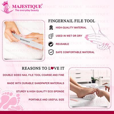 Majestique Flat Nail File Double Sides for Perfectly Shaped and Smooth Nails - Color May Vary 1's - Manicure & Pedicure Kits