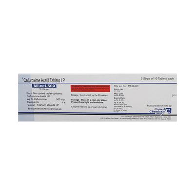 Milcef 500mg Tablet 10'S - Bacterial Infections-Cep