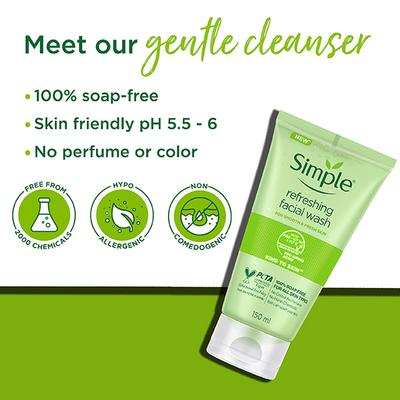 Simple Kind To Skin Refreshing Facial Wash 150 ml - Face Washes