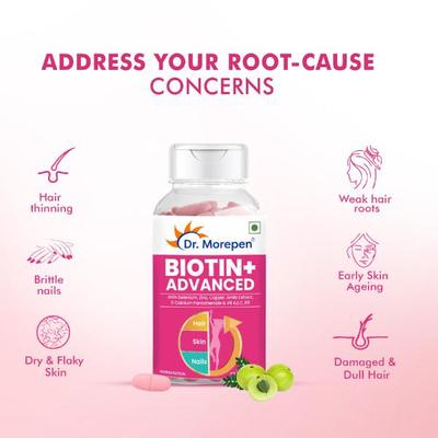 Dr. Morepen Biotin+ Advanced Tablet 60's - Hair & Skin