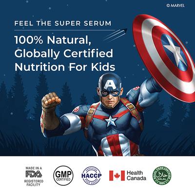 Wellbeing Nutrition Marvel Captain America Melts Kids Organic Multivitamin with Vitamin A B-Complex C D -30 Strips - Multi-Vitamins