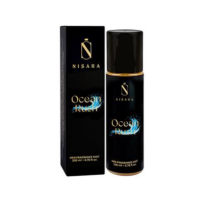 Nisara Ocean Rush Long Lasting Aromatic Fougere Fragrance Body Mist Spray Perfume for Men 200 ml - Hair Sprays & Mists