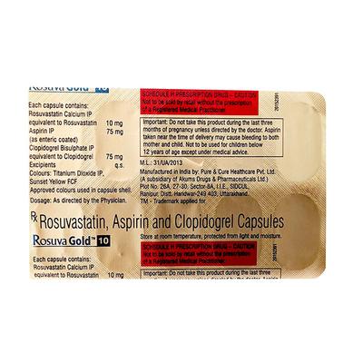 Rosuva Gold 10mg Capsule 10'S - High Cholesterol-Dys
