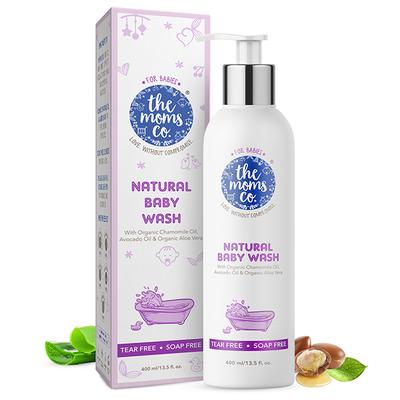 The Moms Co. Natural Baby Wash with Organic Chamomile Oil, Avocado Oil & Organic Aloe Vera 400ml - Creams, Lotions & Oils