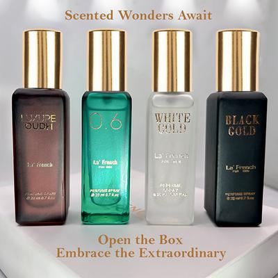 La French Classic Luxure Oud, White Gold, Black Gold, 0.6 Eau De Parfum Gift Set 20ml each for Unisex 4's - Men Perfumes (Edt/Edp)