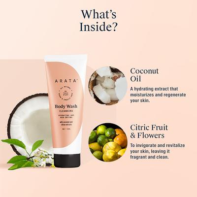 Arata Natural Hydrating & Non-Drying Body Wash With Coconut & Citrus Extracts 75 ml - Shower Gels & Body Wash