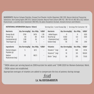 HealtHKart HK Vitals Skin Radiance Collagen Supplement, Marine Collagen (Orange) 400 gm - Multi-Vitamins