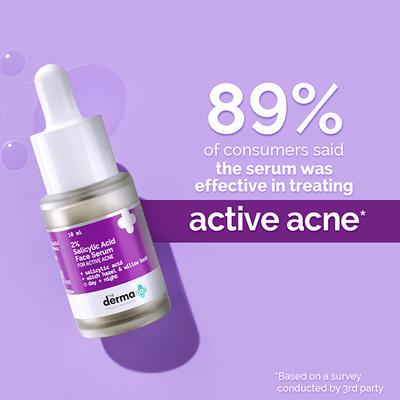 The Derma Co. 2% Salicylic Acid Serum with Witch Hazel & Willow Bark for Active Acne 10 ml - Face Serum