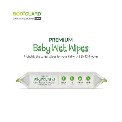 BodyGuard Premium Baby Wet Wipes with Aloe Vera Extract (Pack of 5 x 72's) - Diapers & Wipes