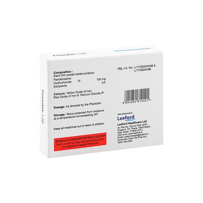 FEXODAT 120 Tablet 10's - Allergies-Ant