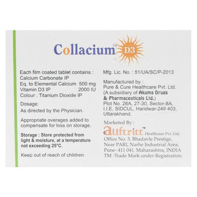 Collacium D3 Tablet 10'S - Supplements-Cal