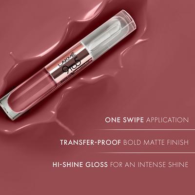 Lakme 9 to 5 Matte to Glass Liquid Lip - Sweet Praline 7.6 ml - Liquid Lipsticks