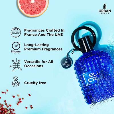 Lyla Blanc Urban Scent Blue Crush Long Lasting Perfume For Men 100 ml - Men Perfumes (Edt/Edp)