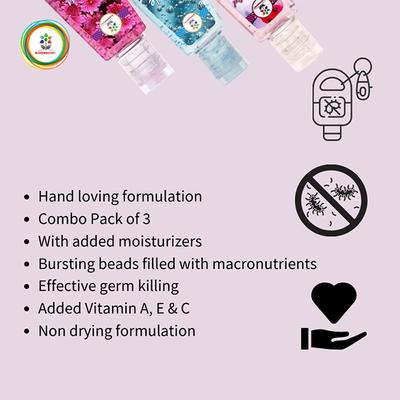 Bloomsberry Hand Sanitizer Combo Pack (Bubble Kiss Sanitizer 30 ml + Crispy Air Sanitizer 30 ml + Enchanted Sanitizer 30 ml) - Hand Sanitizer