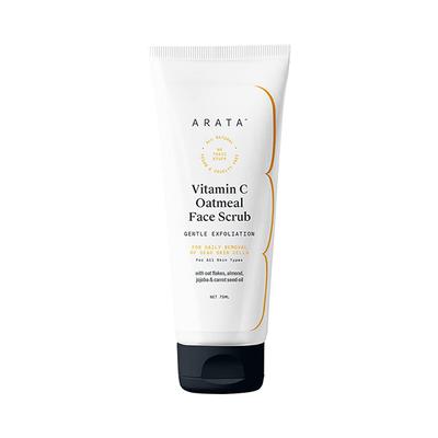 Arata Vitamin C Oatmeal Face Scrub With Jojoba, Almond & Carrot Seed Oil 75ml - Face Scrubs