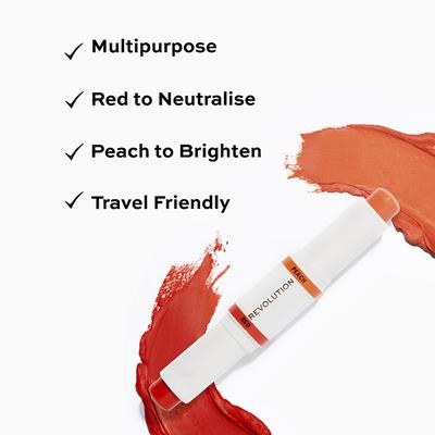 Makeup Revolution Face Correct Correct Neutralise Cancel Brightens The Skin Peach & Red 8.6gm - Concealer