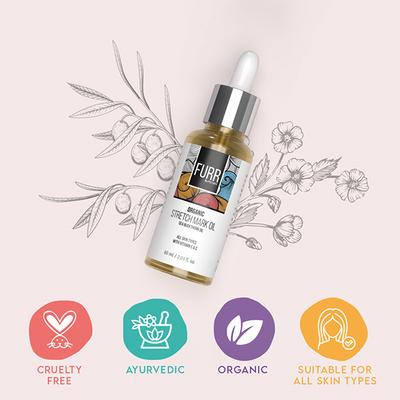 FURR By Pee Safe Organic Stretch Mark Oil with the Goodness of Seabuckthorn Oil, Vitamin E and Vitamin C 60 ml - Stretch Mark Cream