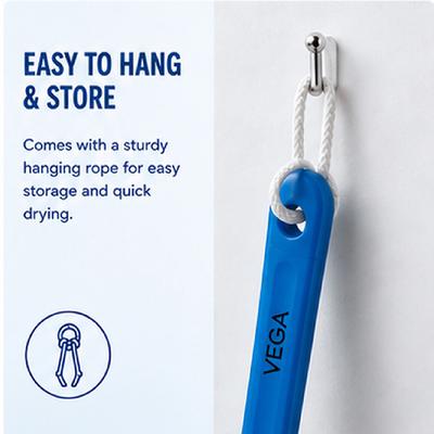 Vega Long Handle Bristle Bath Brush For Men & Women, Body Scrubber Brush For Removing Dead Skin (Ba-1/7) - Loofahs & Sponges