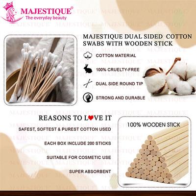 Majestique Natural Cotton Buds Cruelty-Free Cotton Swabs, Gentle On Face, Ear Cleaning, Makeup Cotton Swabs 80gm 1's - Cotton Buds & Balls