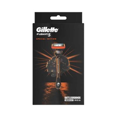 Gillette Fusion Men's Razor For Shave & Beard Shape With Battlegrounds Mobile India (BGMI) Handle 1's - Razors & Cartridges
