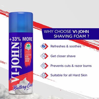 VI-John Hard Skin Shaving Bacterial Cool 400gm - Shaving Foams