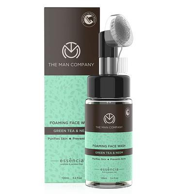 The Man Company Green Tea Foaming Face Wash with Neem Purifies Skin Prevents Acne 100ml - Face Wash & Cleansers