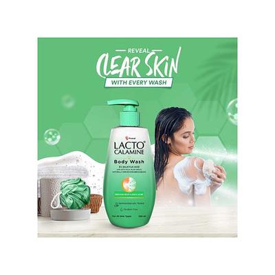 Lacto Calamine 1% Salicylic Acid Body Wash Cica, Aloe Vera, Natural Scrubbing Bead for Body Acne 250 ml - Shower Gels & Body Wash
