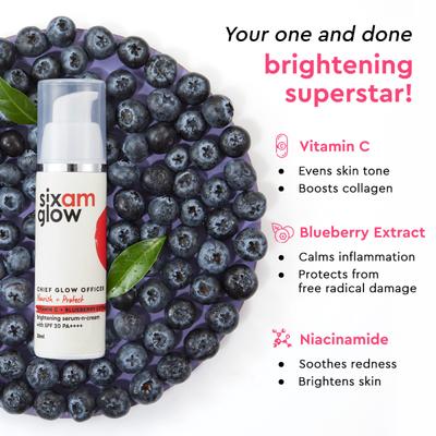 Sixam Glow Chief Glow Officer Serum and Cream With Spf 20 Pa++++, Vitamin C and Niacinamide 30 ml - Essences
