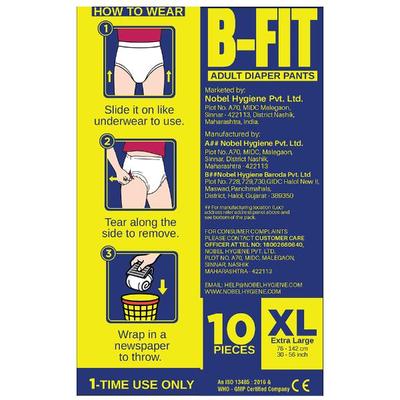 B-Fit Adult Diaper PANTS (UNI) (XL) 10's - Adult Diapers & Pads