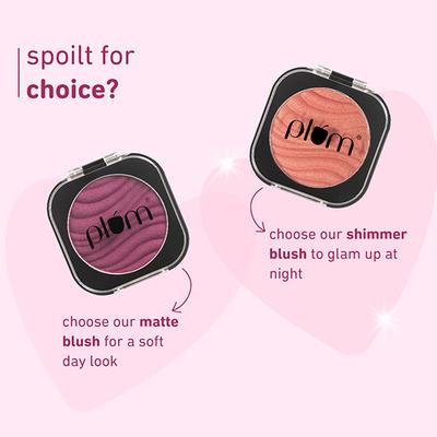 Plum Cheek-A-Boo Shimmer Blush Highly Pigmented Effortless Blending 100% Vegan & Cruelty Free 127 Bare Necessity 4.5 gm - Blushes