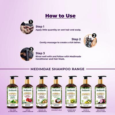 Medimade Hair Growth Shampoo With Red Onion And Black Seed 300 ml - Shampoos