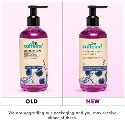 Mcaffeine Blueberry Blast Body Wash with Fruity Fresh Blueberry Aroma, Deep Cleansing for Soft Skin - 300 ml - Shower Gels & Body Wash