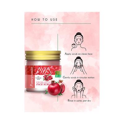 Aya Pomegranate Exfoliating Face Scrub, No Paraben, No Silicone, No Sulphate 100 ml - Scrubs & Exfoliants